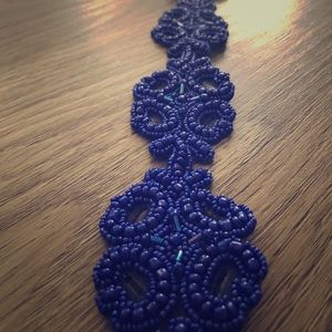 NWT Anthropologie Beaded blue belt accent